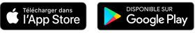 Logo Appel Store et Google Play Store